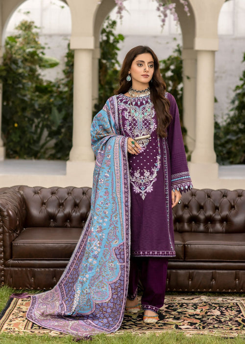 Meem | Winter Collection | PURPLE (KHADDAR) - Official Meem stockist in UK - Sakeena London