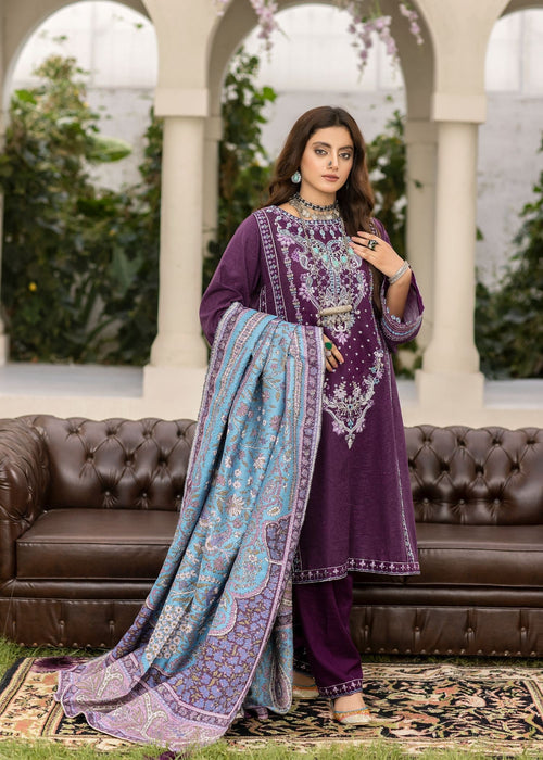 Meem | Winter Collection | PURPLE (KHADDAR) - Official Meem stockist in UK - Sakeena London
