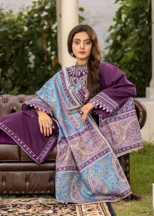Meem | Winter Collection | PURPLE (KHADDAR) - Official Meem stockist in UK - Sakeena London