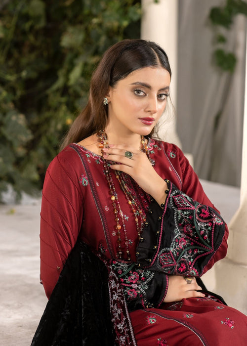 Meem | Winter Collection | MAROON (LINEN) - Official Meem stockist in UK - Sakeena London