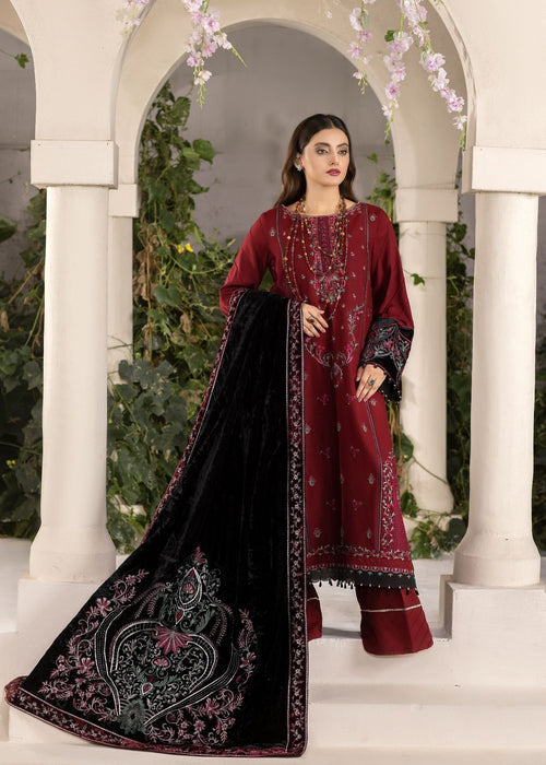 Meem | Winter Collection | MAROON (LINEN) - Official Meem stockist in UK - Sakeena London