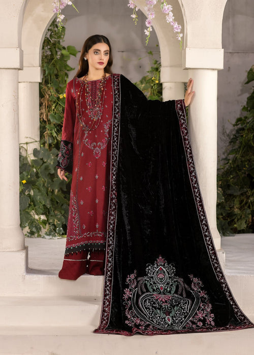 Meem | Winter Collection | MAROON (LINEN) - Official Meem stockist in UK - Sakeena London