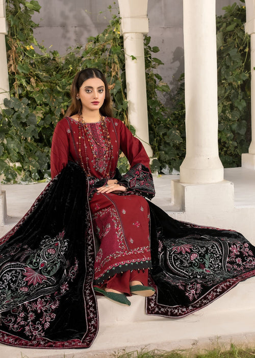 Meem | Winter Collection | MAROON (LINEN) - Official Meem stockist in UK - Sakeena London