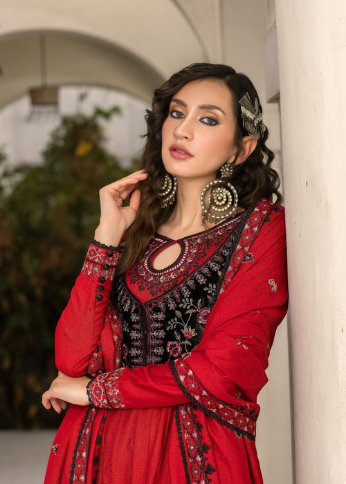 Meem | Winter Collection | RED (KARANDI) - Official Meem stockist in UK - Sakeena London