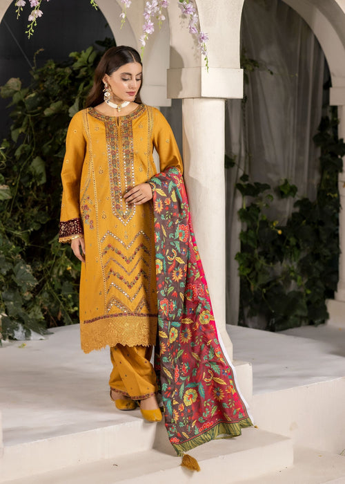 Meem | Winter Collection | MUSTARD (KHADDAR) - Official Meem stockist in UK - Sakeena London