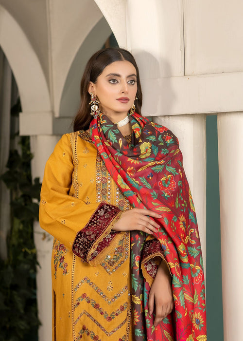 Meem | Winter Collection | MUSTARD (KHADDAR) - Official Meem stockist in UK - Sakeena London