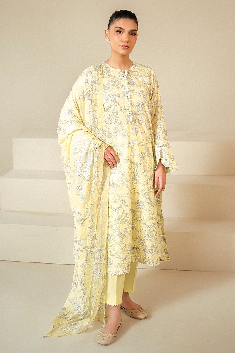 Cross Stitch | Daily Lawn 24 | CREAM BRULEE-3 PIECE LAWN SUIT - Official Cross Stitch stockist in UK - Sakeena London