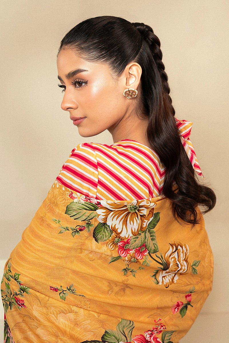 Cross Stitch | Daily Lawn 24 | GOLDEN ROSADO-3 PIECE LAWN SUIT - Official Cross Stitch stockist in UK - Sakeena London