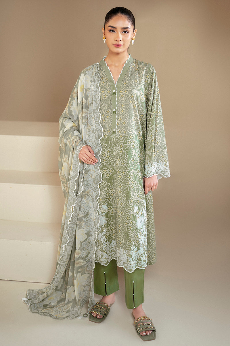 Cross Stitch | Daily Lawn 24 | SAGE BREEZE-3 PIECE LAWN SUIT - Official Cross Stitch stockist in UK - Sakeena London