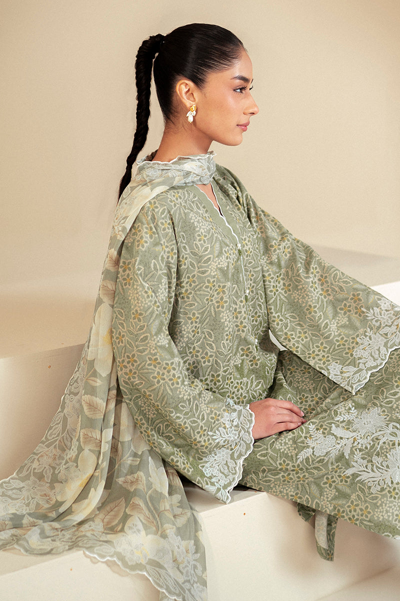 Cross Stitch | Daily Lawn 24 | SAGE BREEZE-3 PIECE LAWN SUIT - Official Cross Stitch stockist in UK - Sakeena London