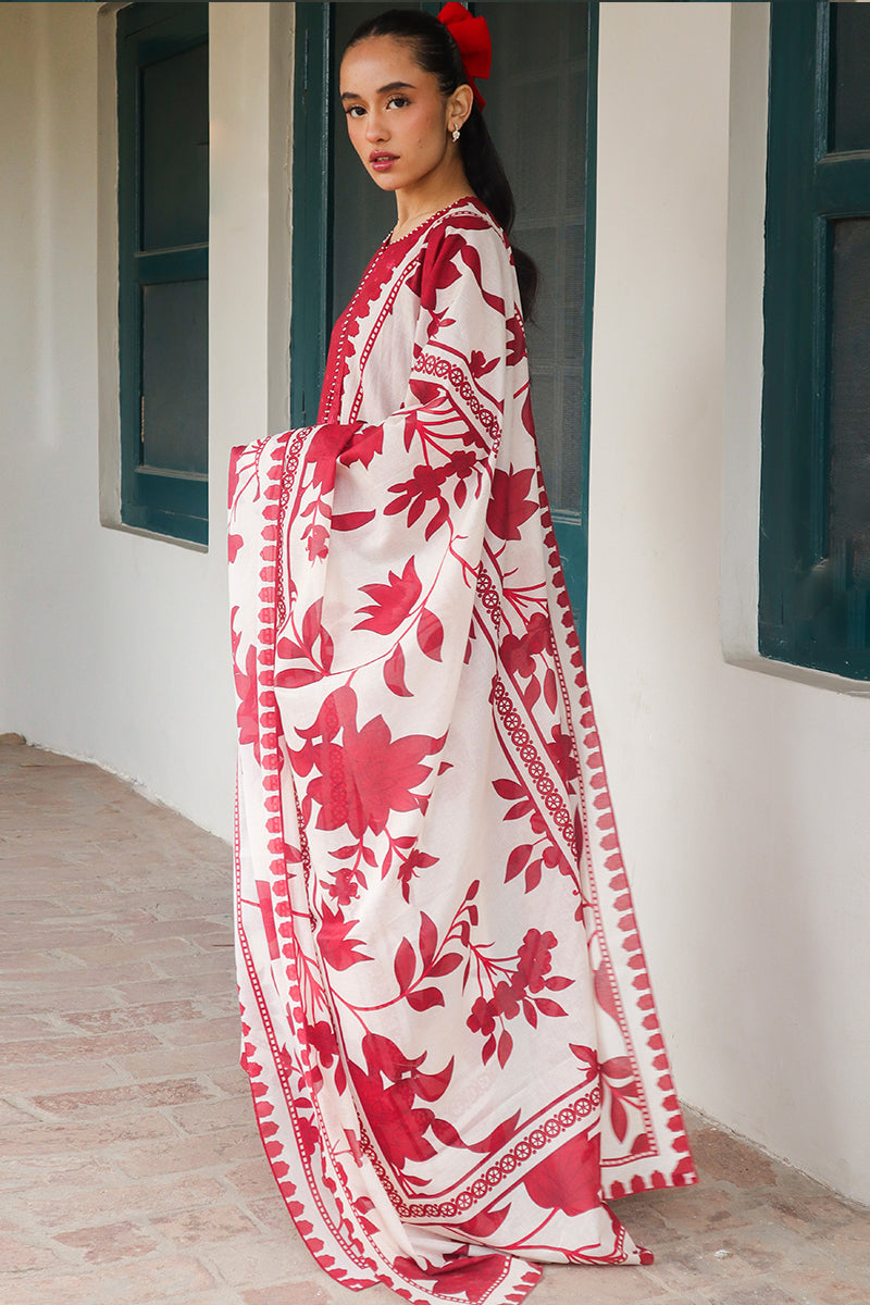 Cross Stitch | Printed Lawn | SCARLET SAGE - Official Cross Stitch stockist in UK - Sakeena London