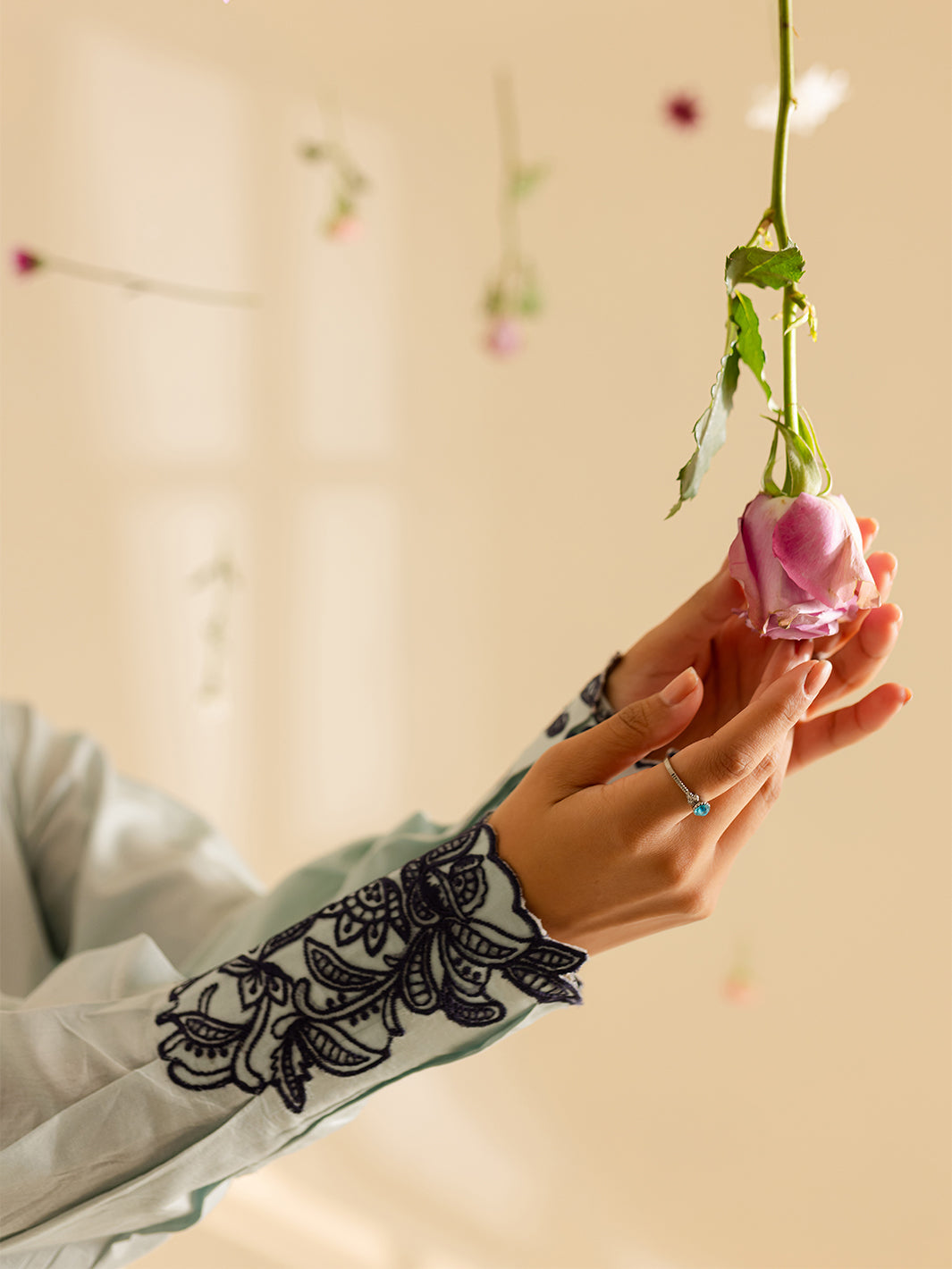 Mahnur | Petal Whispers Lawn Pret | Crystal - Official Mahnur stockist in UK - Sakeena London
