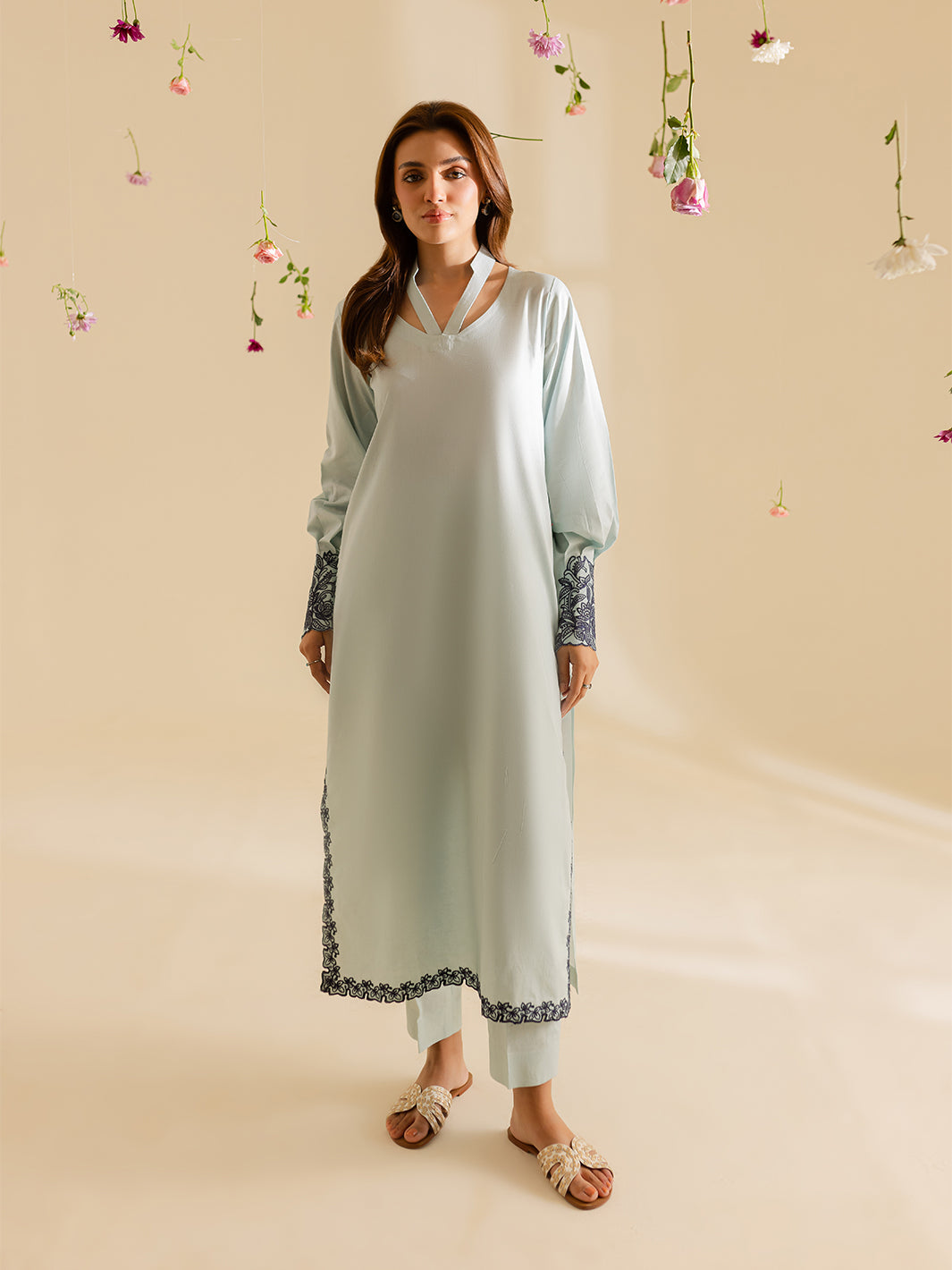 Mahnur | Petal Whispers Lawn Pret | Crystal - Official Mahnur stockist in UK - Sakeena London