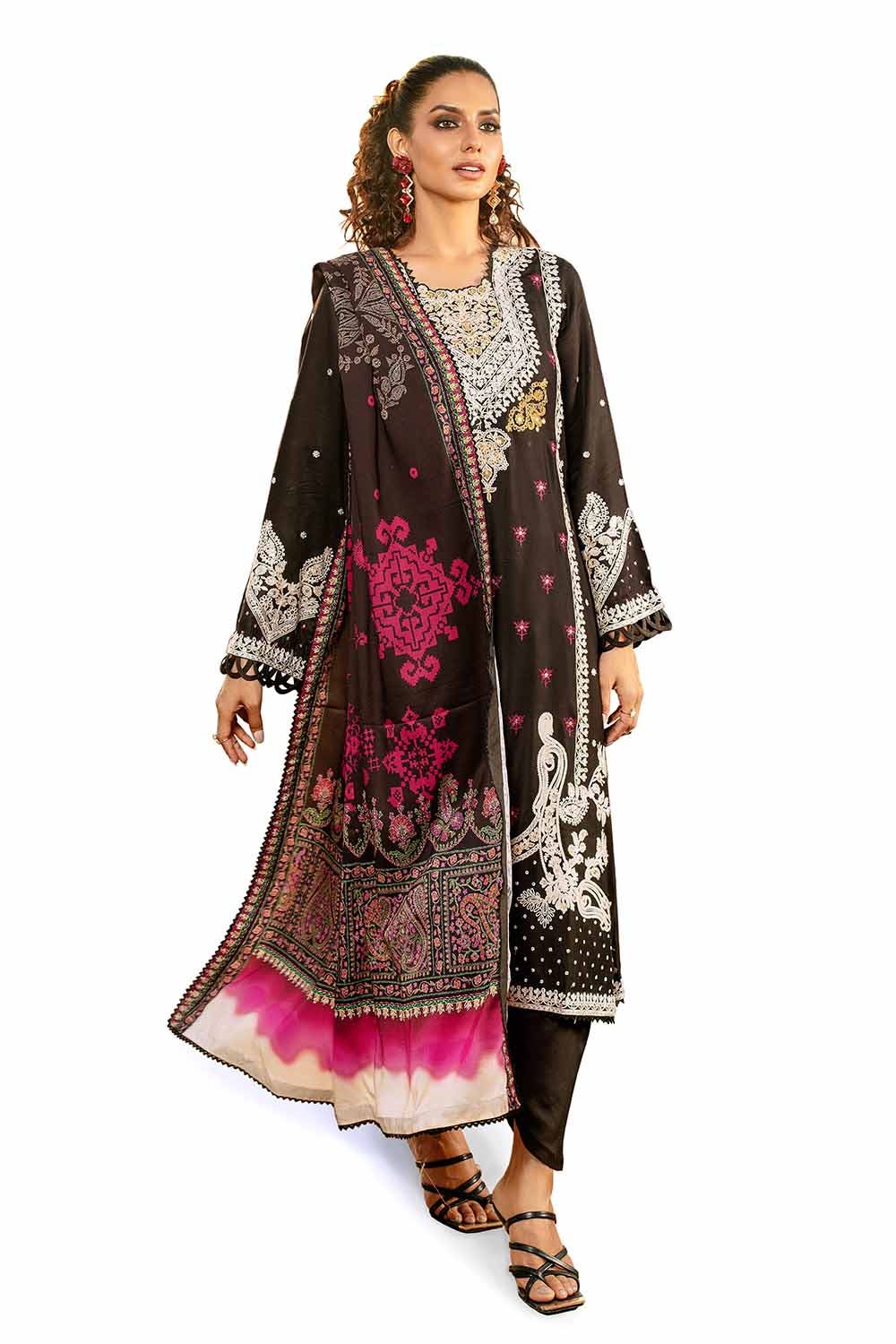 Gul Ahmed | Winter Collection 24 | Cotail Suit with Printed Twill Cotton Linen Dupatta CV-32010 - Official Gul Ahmed stockist in UK - Sakeena London