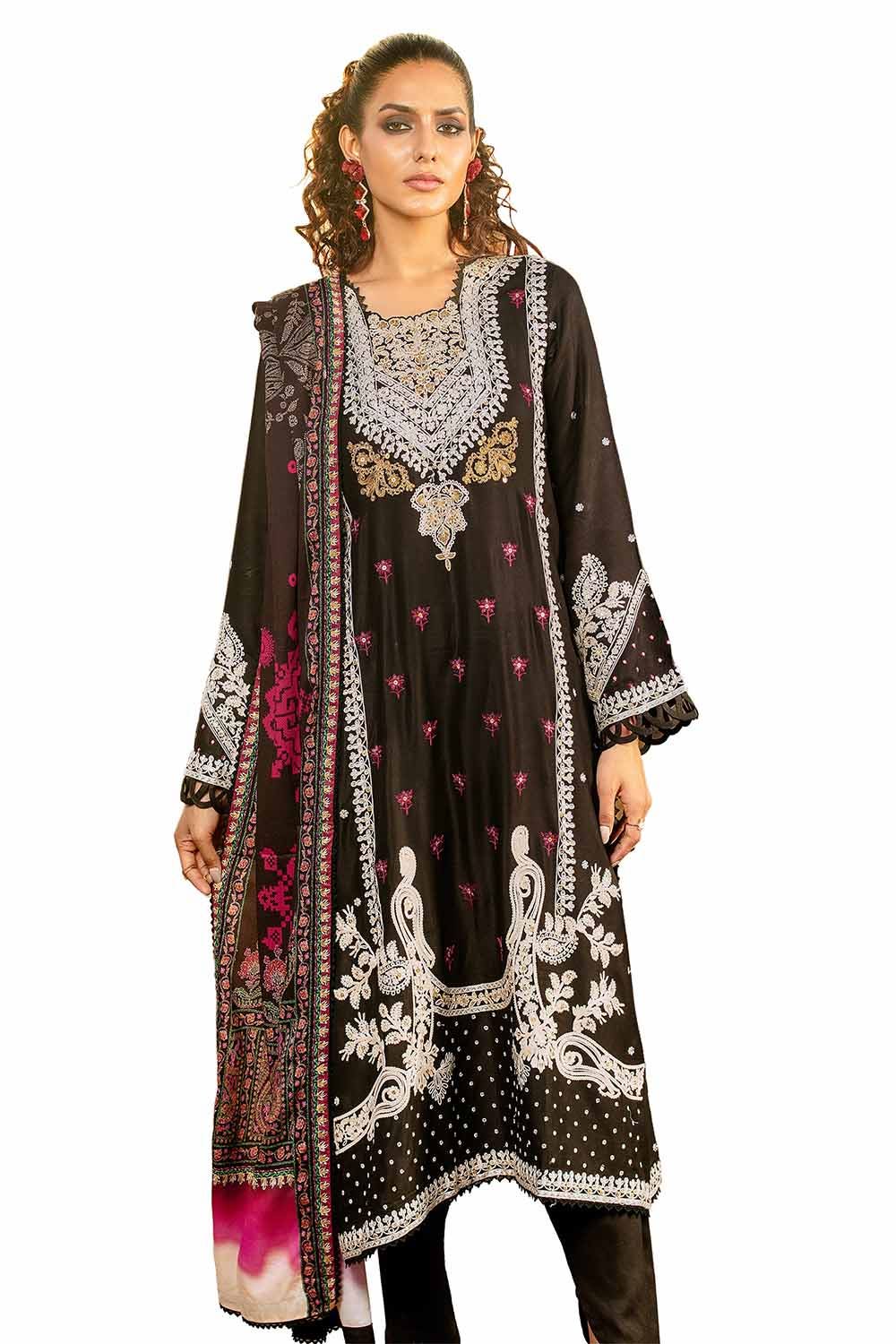 Gul Ahmed | Winter Collection 24 | Cotail Suit with Printed Twill Cotton Linen Dupatta CV-32010 - Official Gul Ahmed stockist in UK - Sakeena London