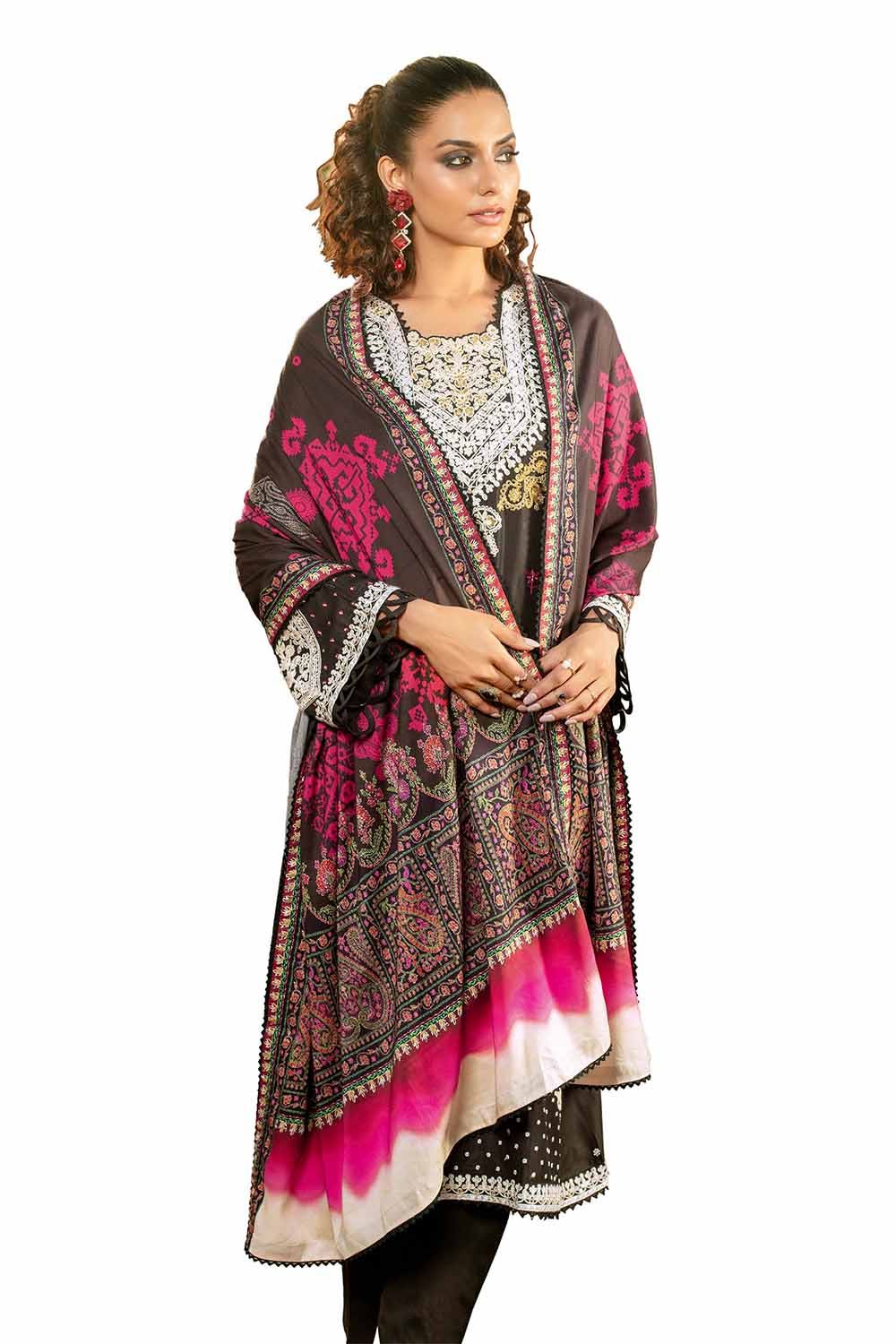 Gul Ahmed | Winter Collection 24 | Cotail Suit with Printed Twill Cotton Linen Dupatta CV-32010 - Official Gul Ahmed stockist in UK - Sakeena London