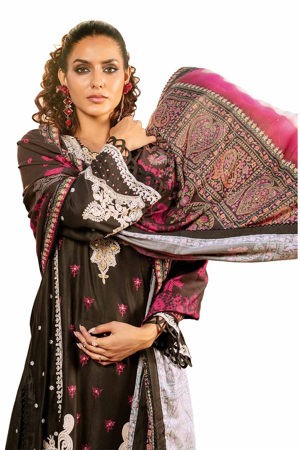 Gul Ahmed | Winter Collection 24 | Cotail Suit with Printed Twill Cotton Linen Dupatta CV-32010 - Official Gul Ahmed stockist in UK - Sakeena London