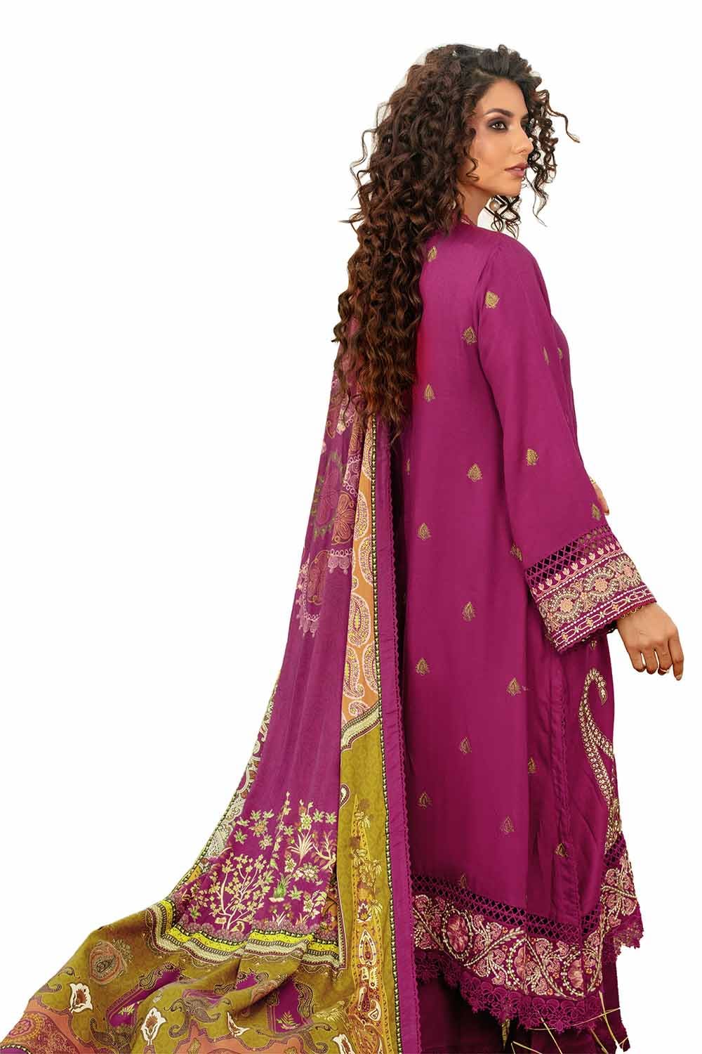 Gul Ahmed | Winter Collection 24 | Cotail Suit with Printed Twill Cotton Linen Dupatta CV-32011 - Official Gul Ahmed stockist in UK - Sakeena London