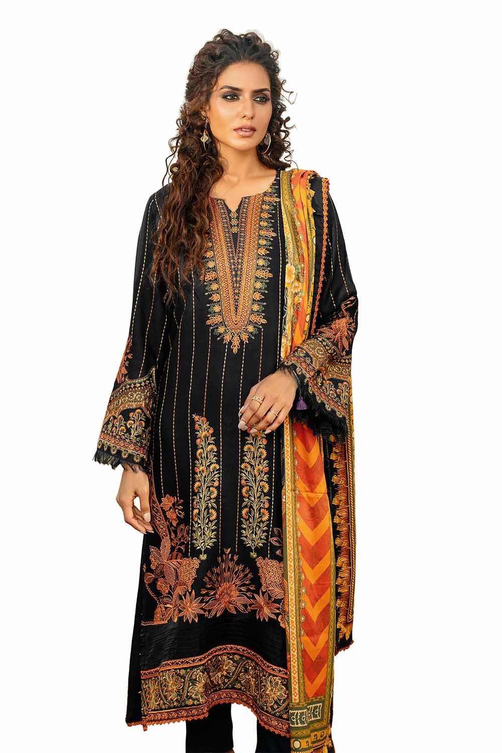 Gul Ahmed | Winter Collection 24 | Cotail Suit with Printed Twill Cotton Linen Dupatta CV-32015 - Official Gul Ahmed stockist in UK - Sakeena London