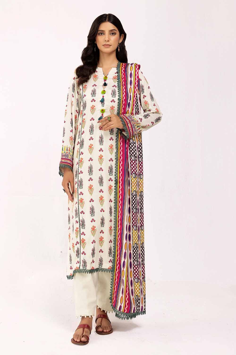 Gul Ahmed | Winter Collection 24 | Cotail Suit CV-42001 - Official Gul Ahmed stockist in UK - Sakeena London