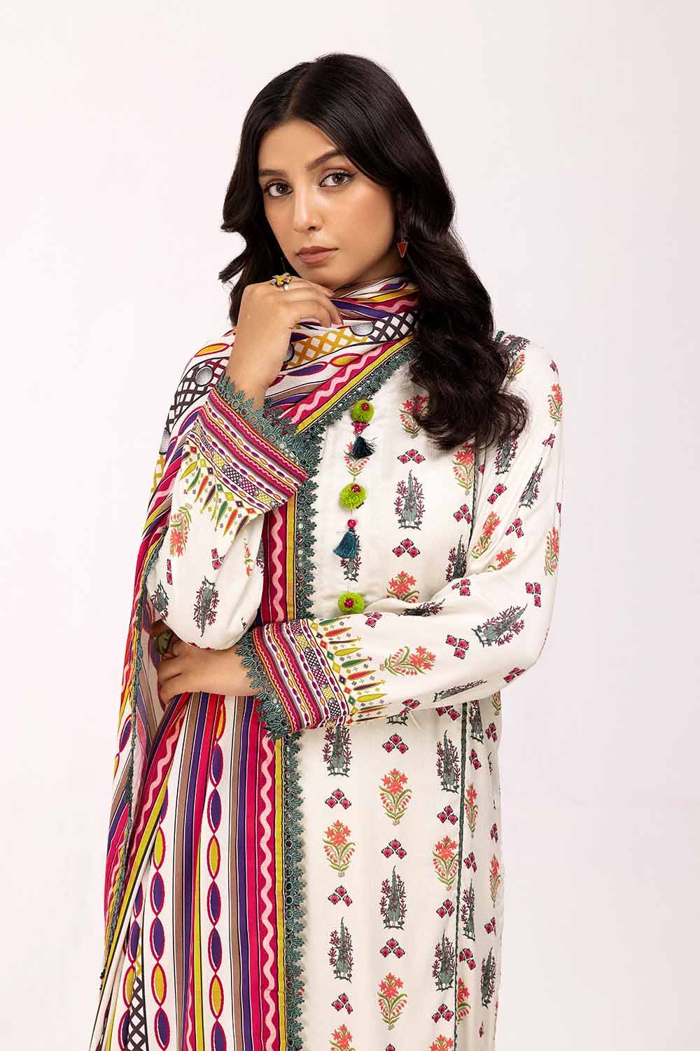 Gul Ahmed | Winter Collection 24 | Cotail Suit CV-42001 - Official Gul Ahmed stockist in UK - Sakeena London
