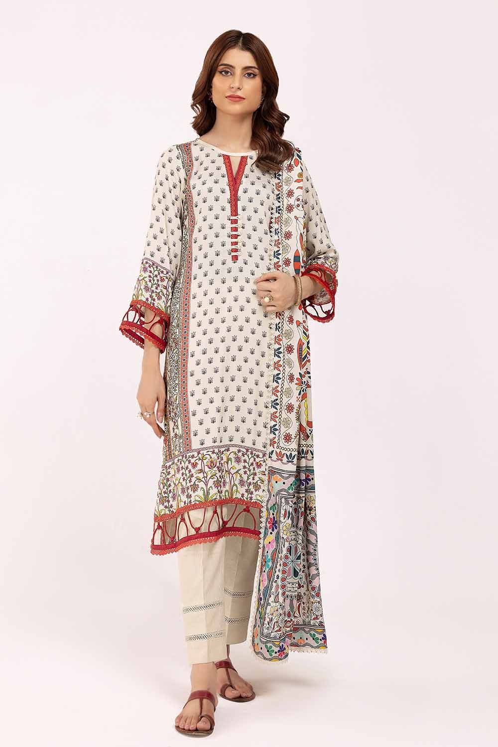 Gul Ahmed | Winter Collection 24 | Cotail Suit CV-42002 - Official Gul Ahmed stockist in UK - Sakeena London
