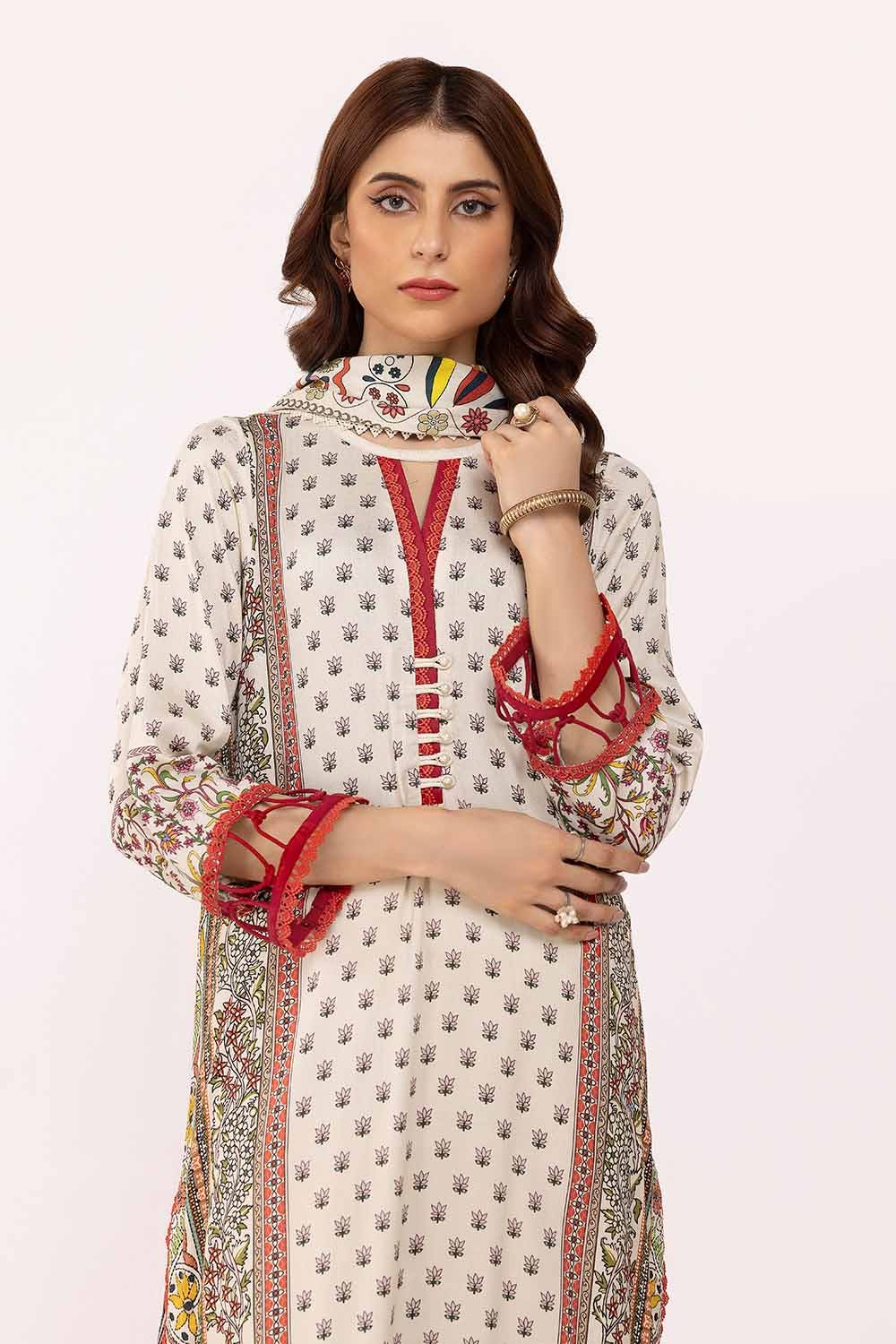 Gul Ahmed | Winter Collection 24 | Cotail Suit CV-42002 - Official Gul Ahmed stockist in UK - Sakeena London