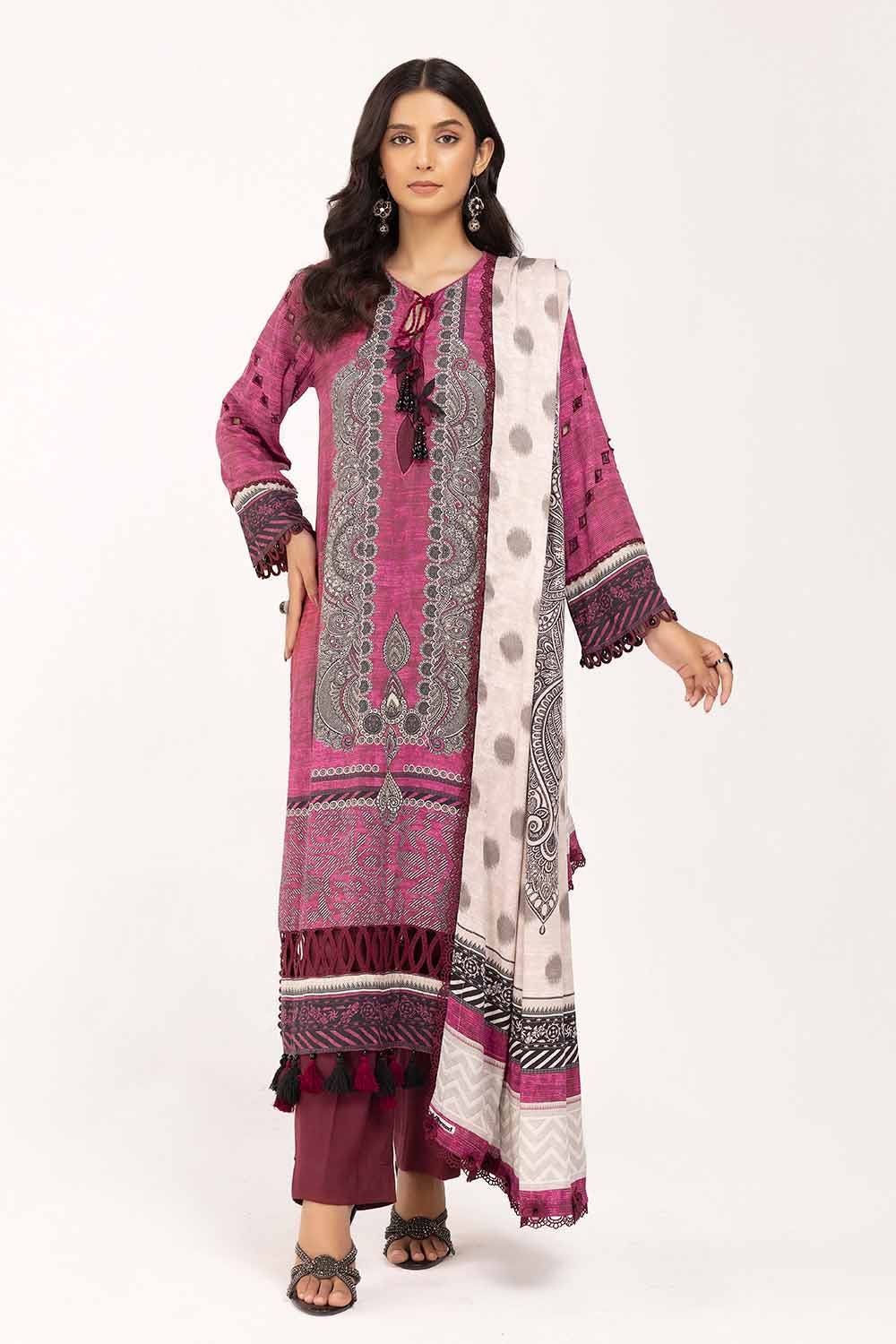 Gul Ahmed | Winter Collection 24 | Cotail Suit CV-42004 - Official Gul Ahmed stockist in UK - Sakeena London