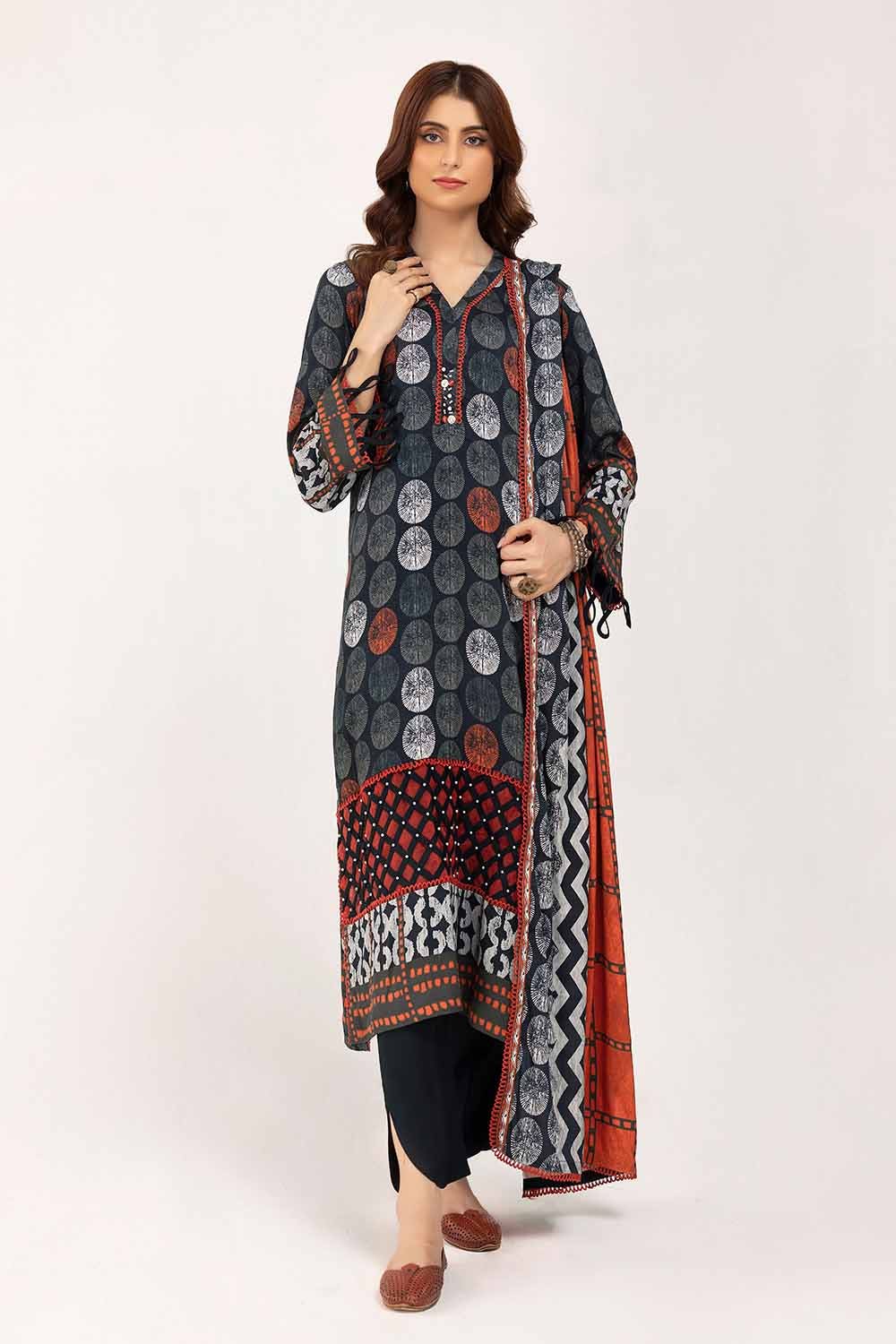 Gul Ahmed | Winter Collection 24 | Cotail Suit CV-42006 - Official Gul Ahmed stockist in UK - Sakeena London