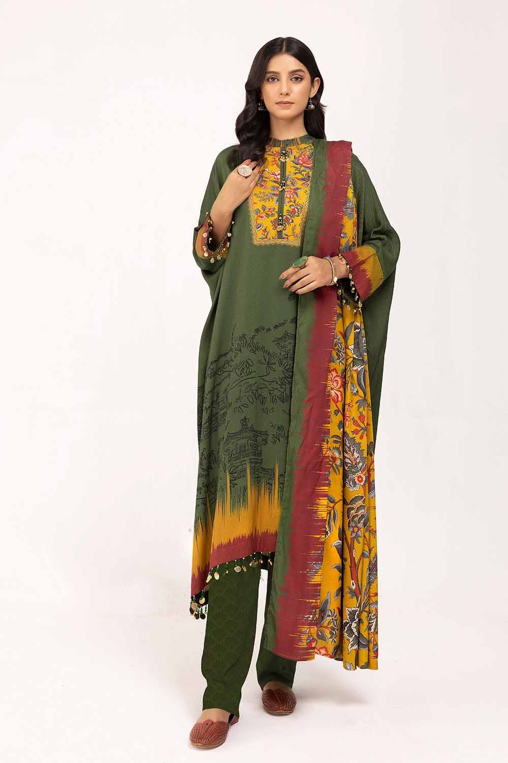 Gul Ahmed | Winter Collection 24 | Cotail Suit CV-42008 - Official Gul Ahmed stockist in UK - Sakeena London