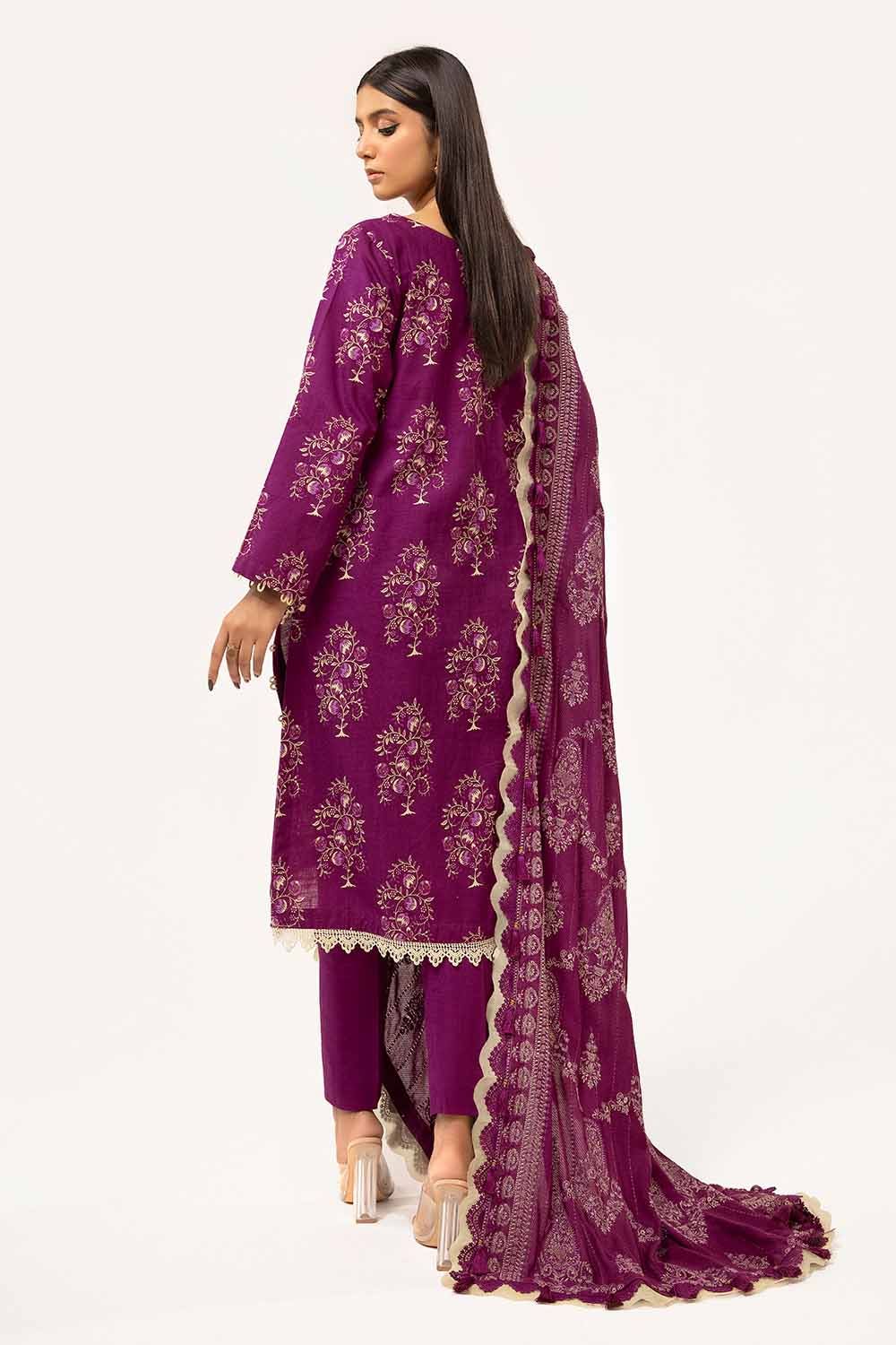 Gul Ahmed | Winter Collection 24 | Twill Cotton Linen Dupatta CV-42010 - Official Gul Ahmed stockist in UK - Sakeena London