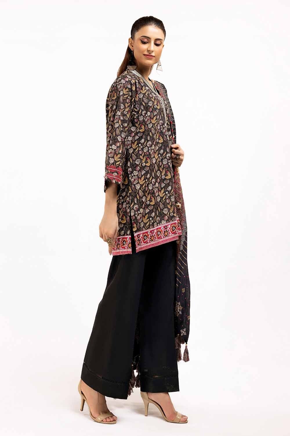 Gul Ahmed | Winter Collection 24 | Twill Cotton Linen Dupatta CV-42012 - Official Gul Ahmed stockist in UK - Sakeena London