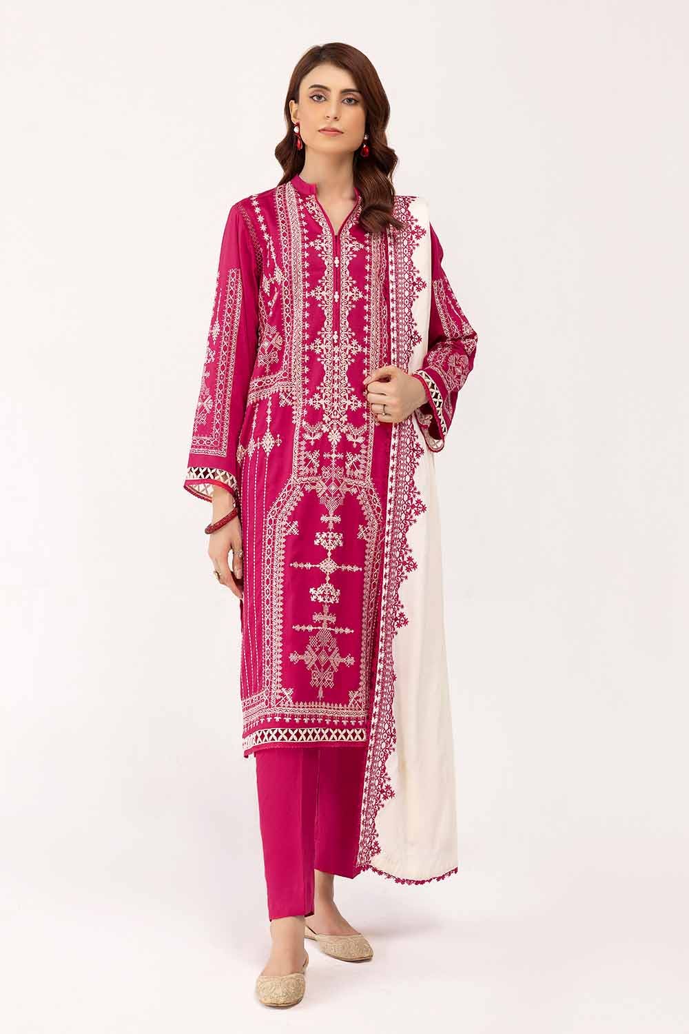 Gul Ahmed | Winter Collection 24 | Cotail Dupatta CV-42013 - Official Gul Ahmed stockist in UK - Sakeena London