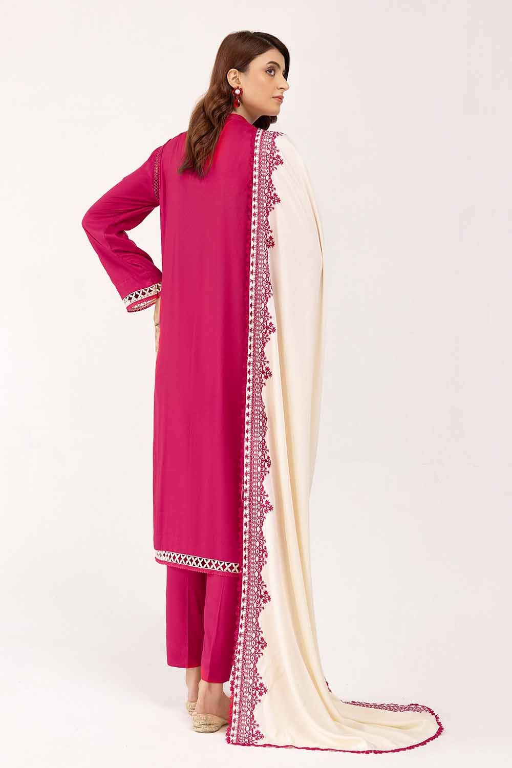 Gul Ahmed | Winter Collection 24 | Cotail Dupatta CV-42013 - Official Gul Ahmed stockist in UK - Sakeena London