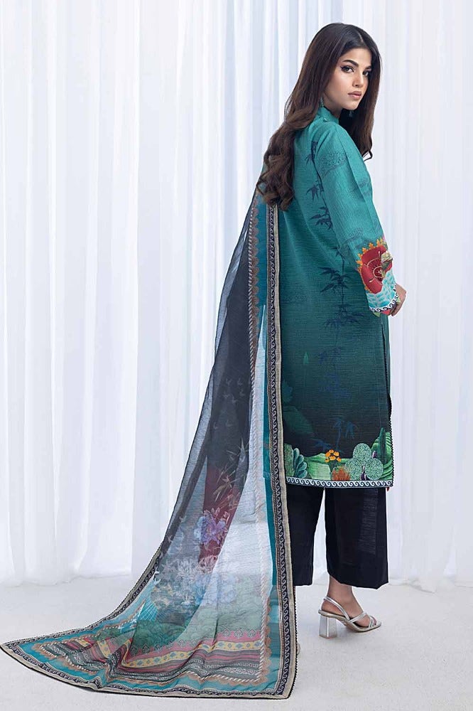 Gul Ahmed | Winter Collection 24 | Net Dupatta WRF-32019 - Official Gul Ahmed stockist in UK - Sakeena London
