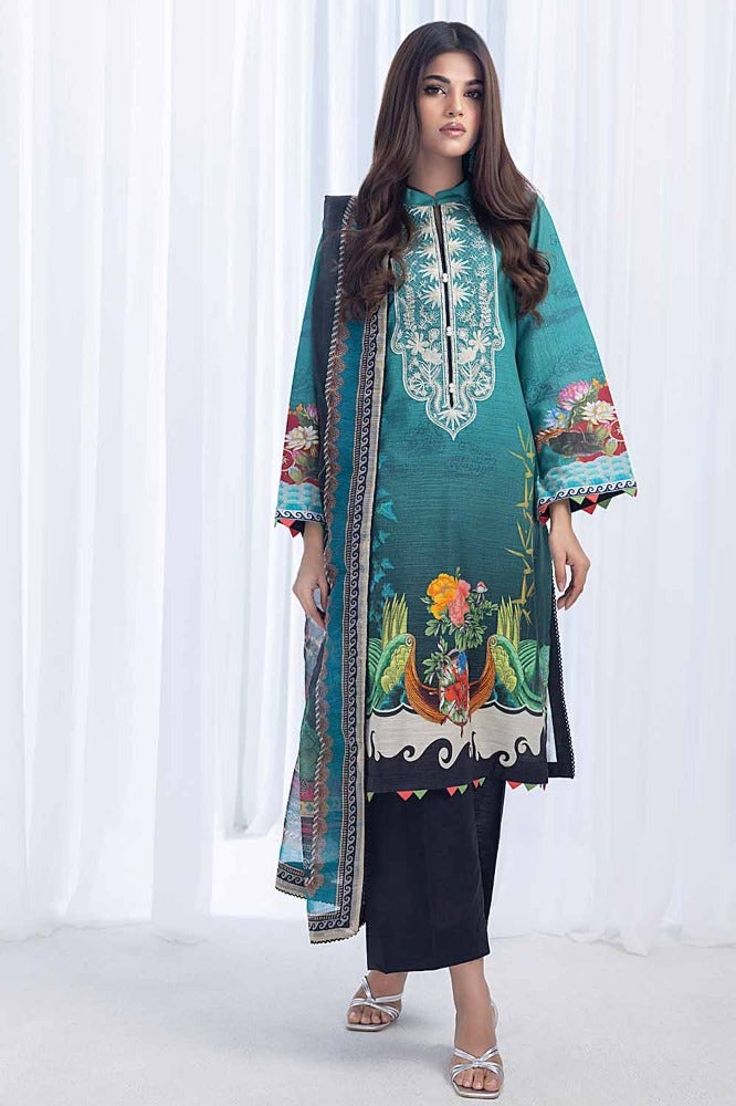 Gul Ahmed | Winter Collection 24 | Net Dupatta WRF-32019 - Official Gul Ahmed stockist in UK - Sakeena London