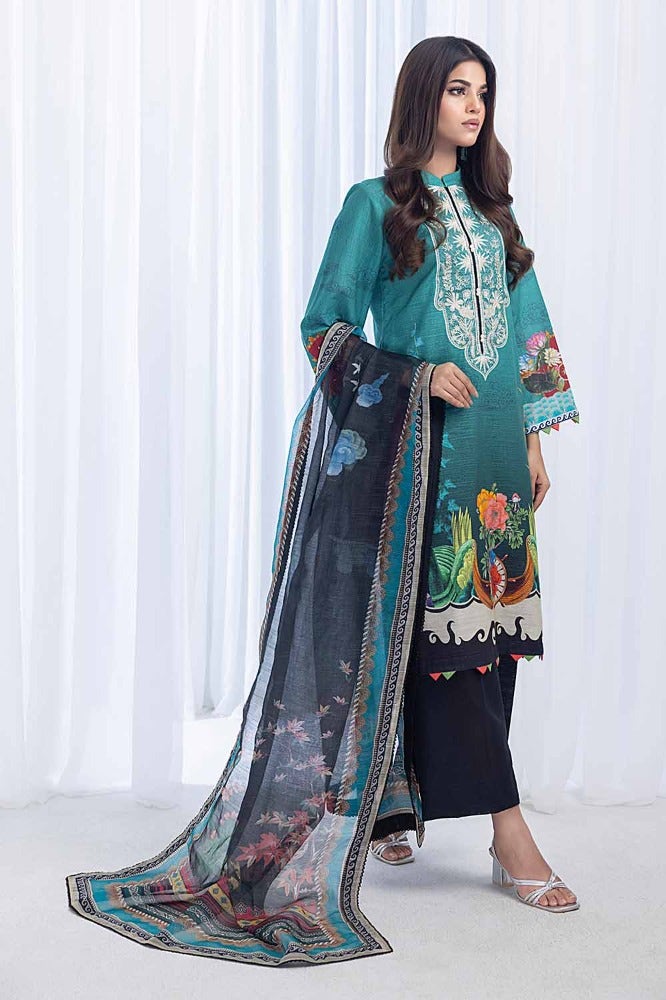 Gul Ahmed | Winter Collection 24 | Net Dupatta WRF-32019 - Official Gul Ahmed stockist in UK - Sakeena London