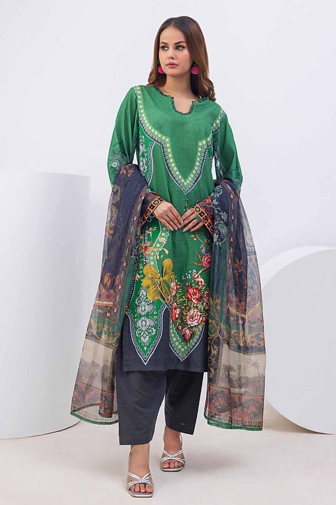 Gul Ahmed | Winter Collection 24 | Net Dupatta WRF-32011 - Official Gul Ahmed stockist in UK - Sakeena London