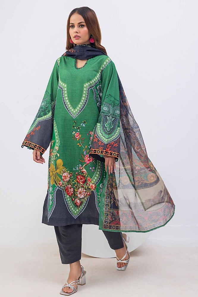 Gul Ahmed | Winter Collection 24 | Net Dupatta WRF-32011 - Official Gul Ahmed stockist in UK - Sakeena London
