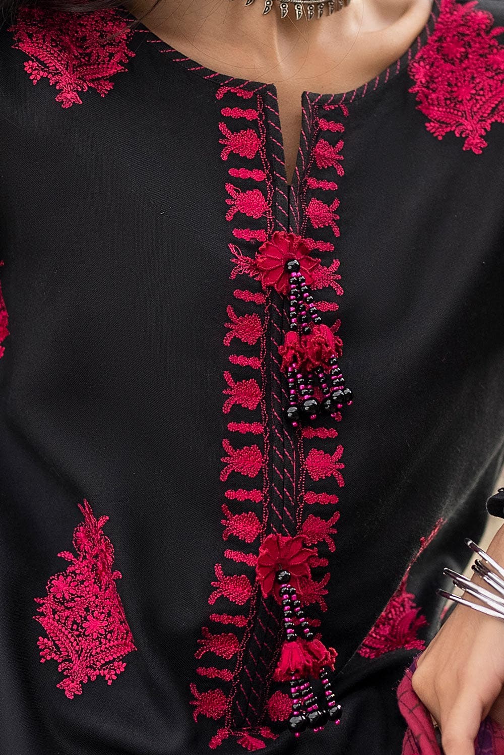 Gul Ahmed | Winter Collection 24 | Pashmina Dupatta AP-42016 - Official Gul Ahmed stockist in UK - Sakeena London