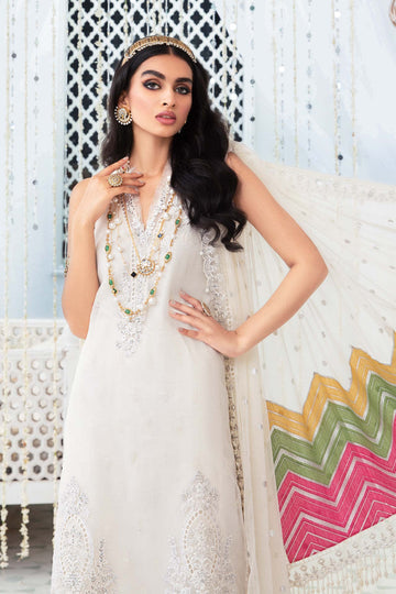 Maria B | Luxury Collection | EL-22-10-Off White - Official Maria B stockist in UK - Sakeena London