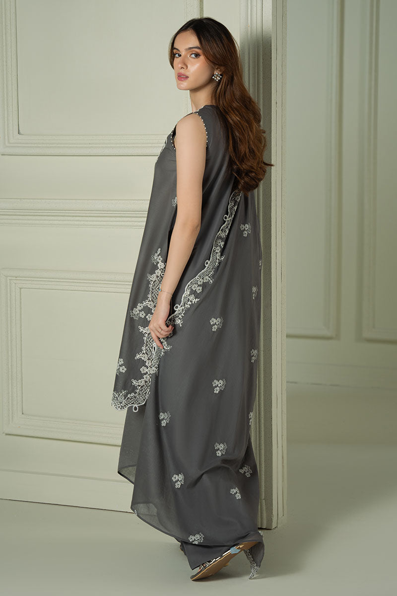 Mahnur | Twilight Luxury Lawn 25 | FLORAL ASH - Official Cross Stitch stockist in UK - Sakeena London