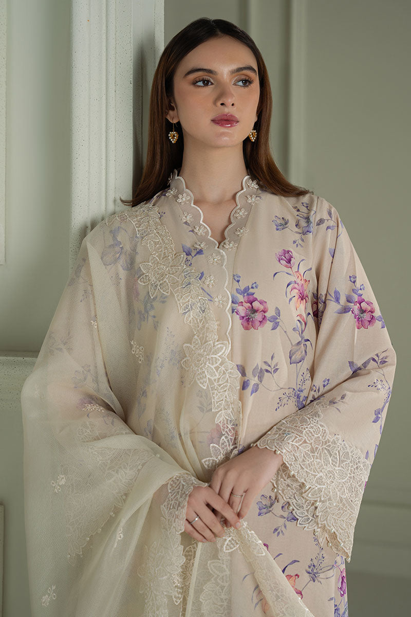 Mahnur | Twilight Luxury Lawn 25 | BLOOMING SAND - Official Cross Stitch stockist in UK - Sakeena London