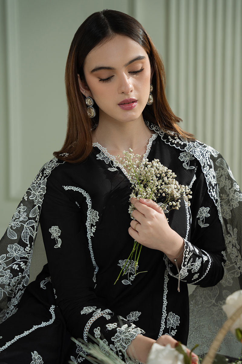 Mahnur | Twilight Luxury Lawn 25 | RAVEN MESH - Official Cross Stitch stockist in UK - Sakeena London