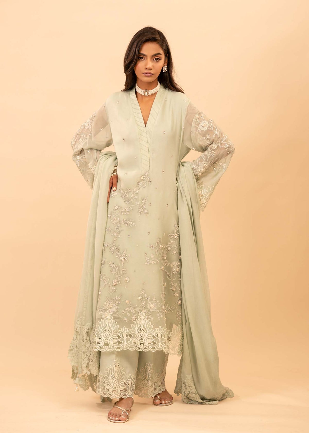 Mahgul | Emerald Hill Formals | Green Pearl - Official Mahgul stockist in UK - Sakeena London
