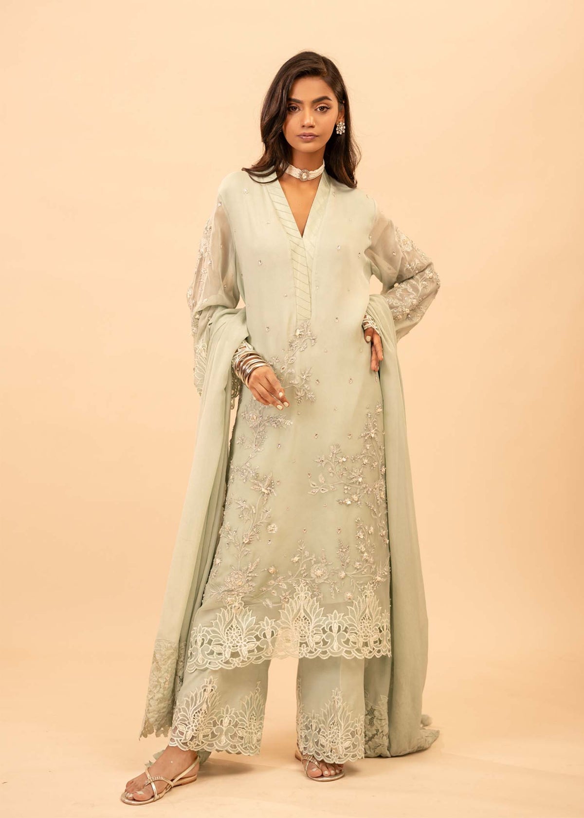Mahgul | Emerald Hill Formals | Green Pearl - Official Mahgul stockist in UK - Sakeena London