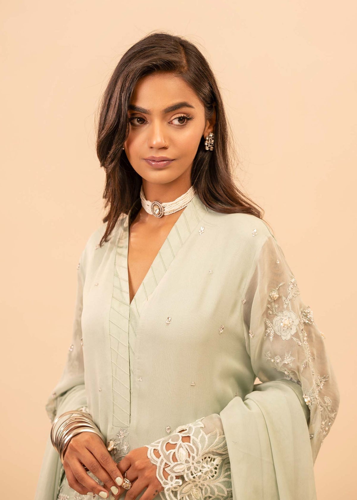Mahgul | Emerald Hill Formals | Green Pearl - Official Mahgul stockist in UK - Sakeena London