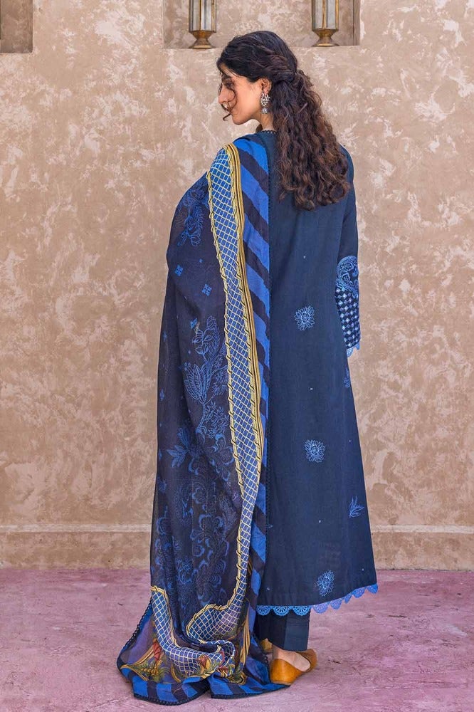 Gul Ahmed | Winter Collection 24 | Cotton Net Dupatta CN-32040 - Official Gul Ahmed stockist in UK - Sakeena London