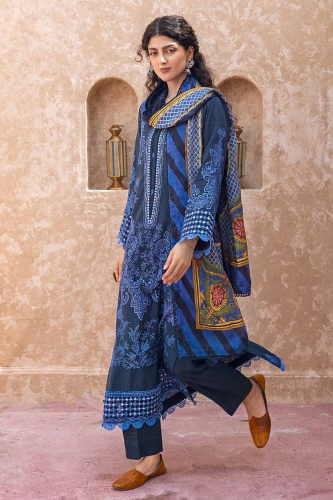 Gul Ahmed | Winter Collection 24 | Cotton Net Dupatta CN-32040 - Official Gul Ahmed stockist in UK - Sakeena London