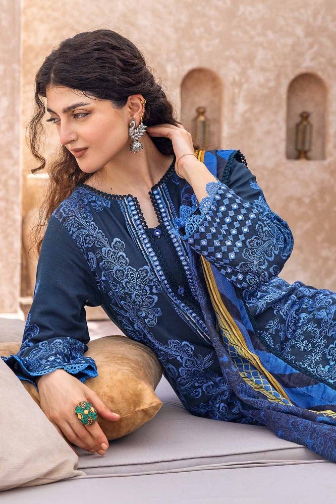 Gul Ahmed | Winter Collection 24 | Cotton Net Dupatta CN-32040 - Official Gul Ahmed stockist in UK - Sakeena London